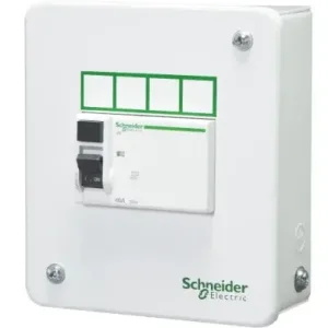 Schneider Electric Acti 9 Distribution Board 4 Way, 3/4 Module, Single Door - Metal Enclosure, IP 30 | A9HMES04
