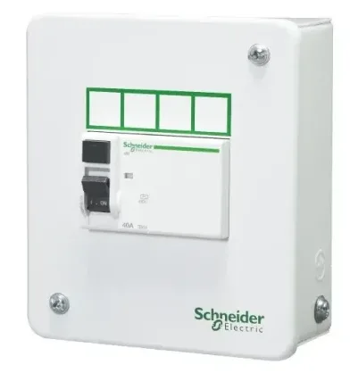 Schneider Electric Acti 9 Distribution Board 4 Way, 3/4 Module, Single Door - Metal Enclosure, IP 30 | A9HMES04