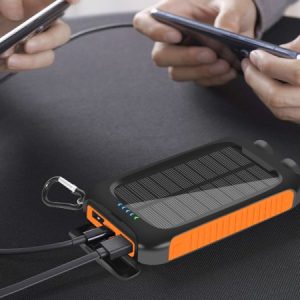 Solar-Charger-Power-Bank-38800mAh Waterproof Portable Solar Phone Charger with LED Flashlight/USB C Fast Charge External Battery Pack Compatible for Outdoor, Camping, Travel