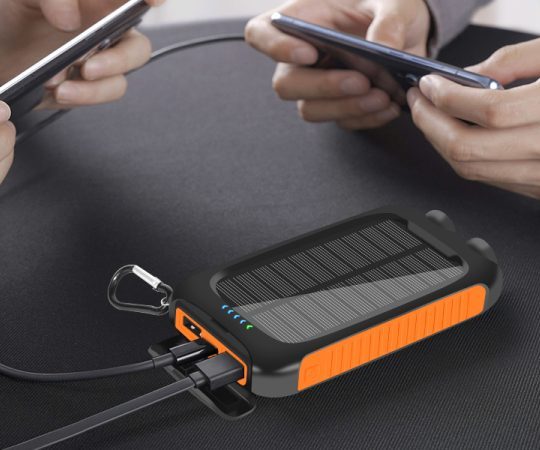 Solar-Charger-Power-Bank-38800mAh Waterproof Portable Solar Phone Charger with LED Flashlight/USB C Fast Charge External Battery Pack Compatible for Outdoor, Camping, Travel